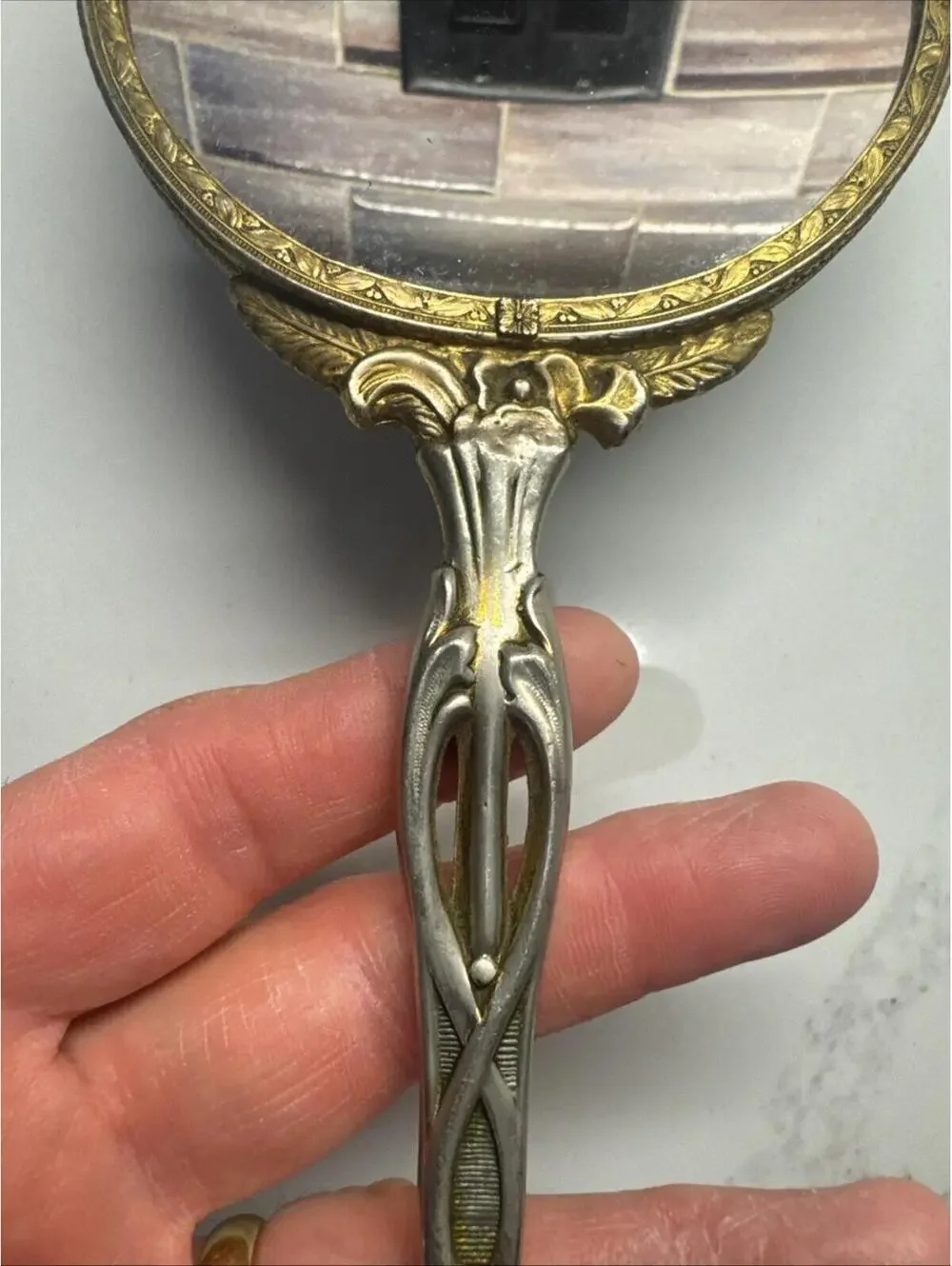 VINTAGE VANITY DRESSER HAND Mirror